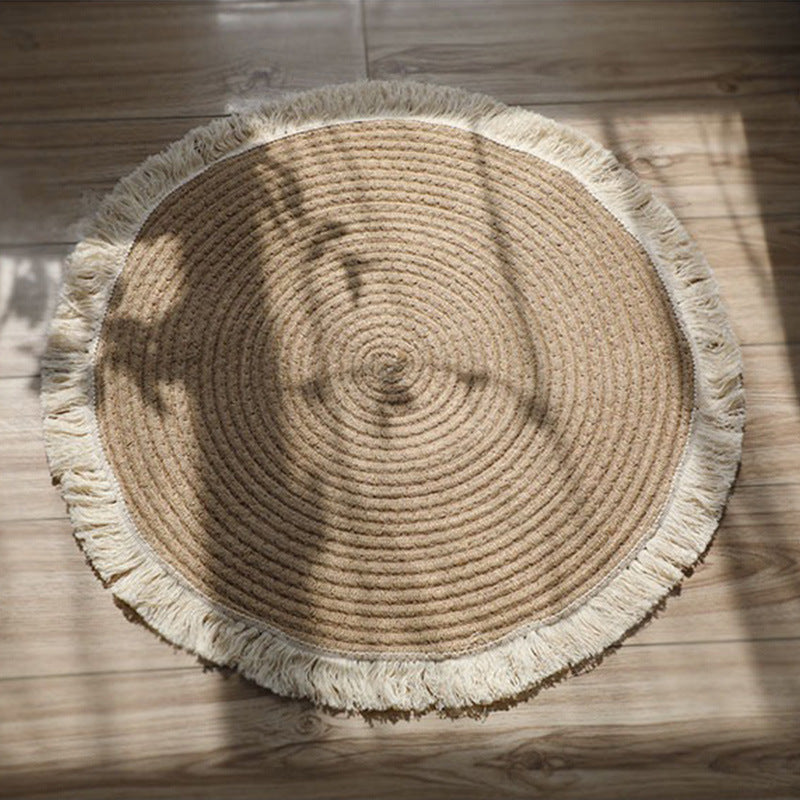 Vitality Tappeti con nappe intrecciate in corda di cotone, camera da letto/soggiorno