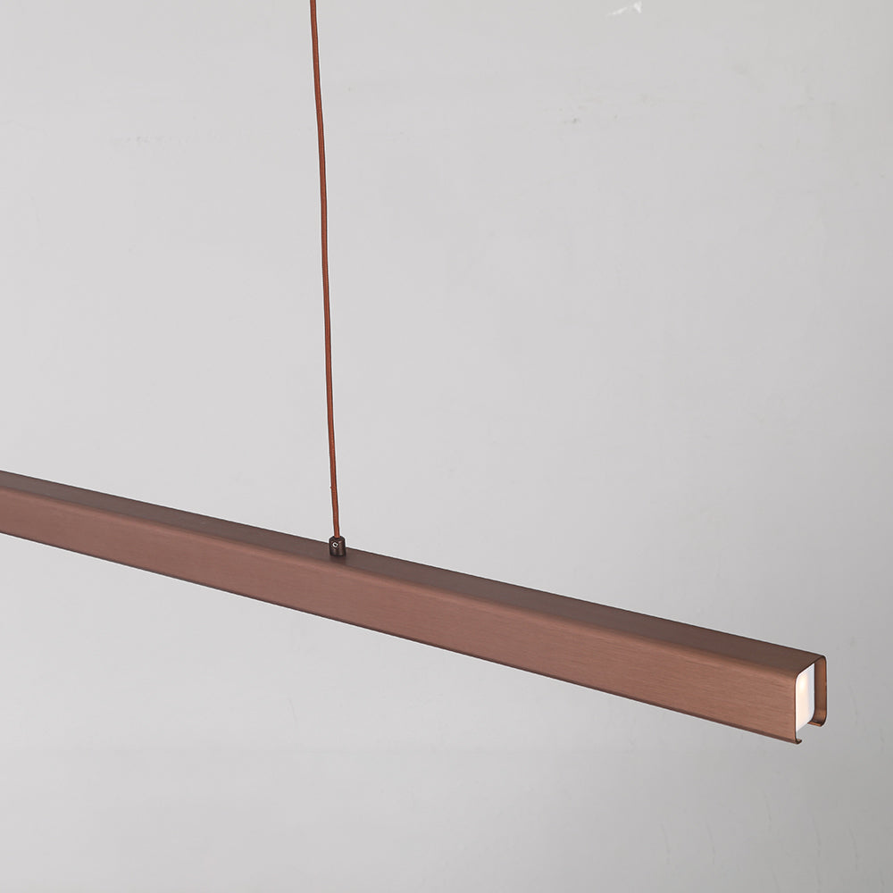Edge Moderna LED Lampada a Sospensione Metallo Nero/Marrone Lineare