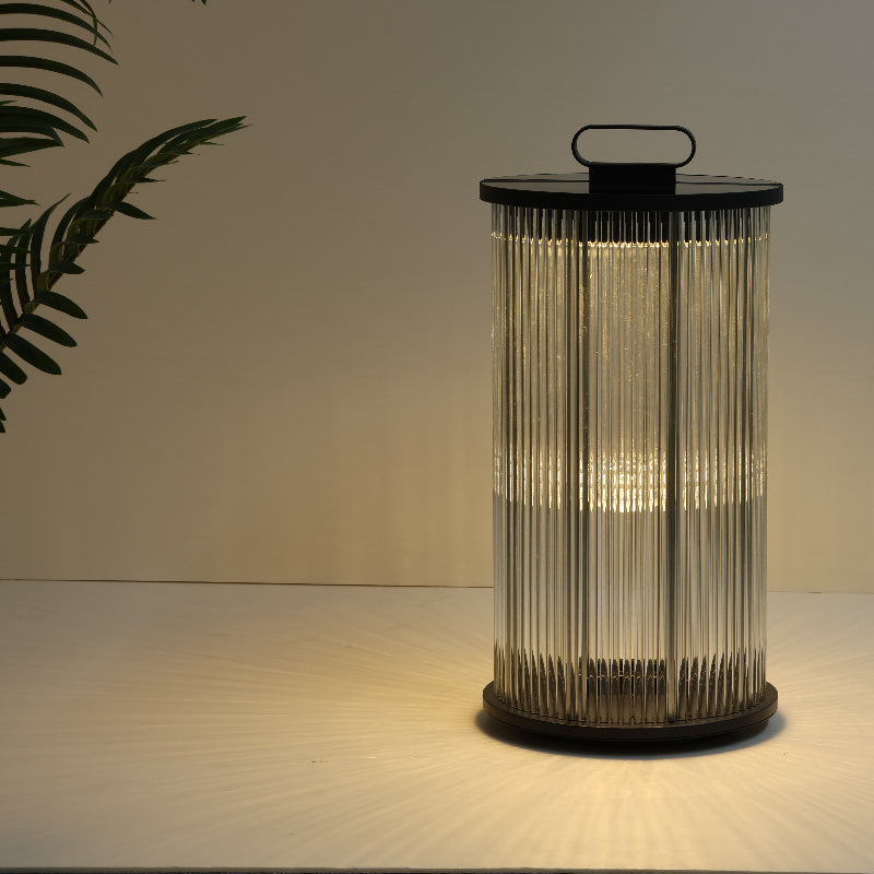 Orr Moderna LED Lampada da Terra Metallo/Vetro Nero Giardino