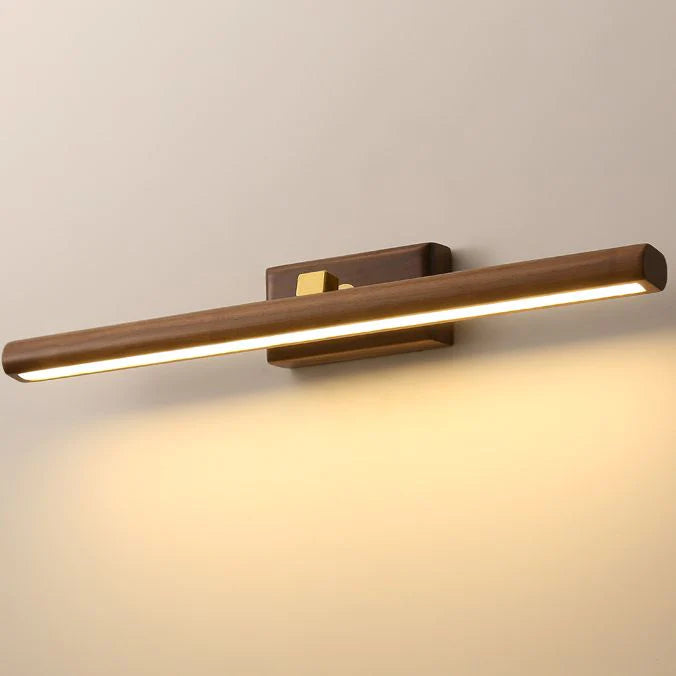 Ozawa Moderni LED Legno Girevole Specchio Bagno Marrone Lungo