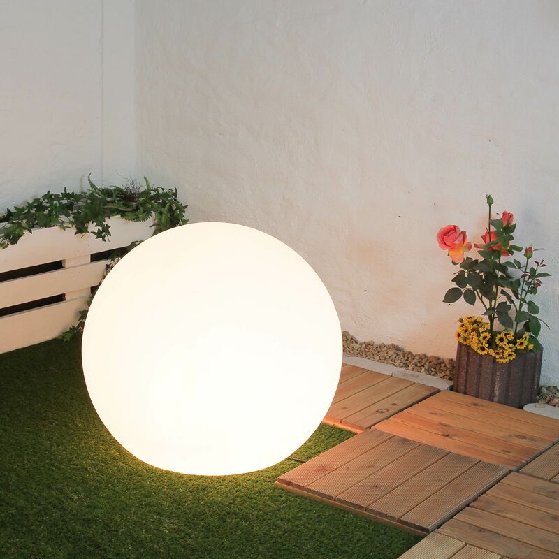 Elif Design LED Lampada da Terra Impermeabile Bianco Sfera Acrilico Soggiorno/Camera da Letto/Giardino