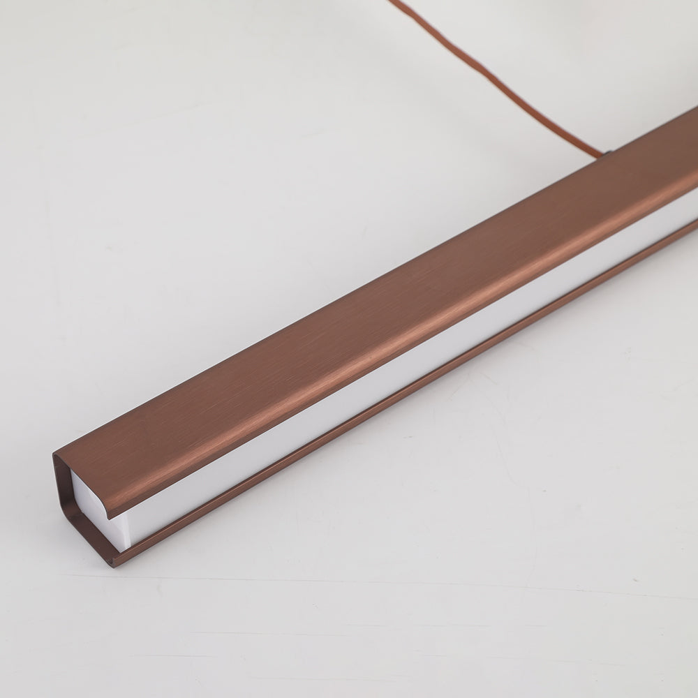 Edge Moderna LED Lampada a Sospensione Metallo Nero/Marrone Lineare