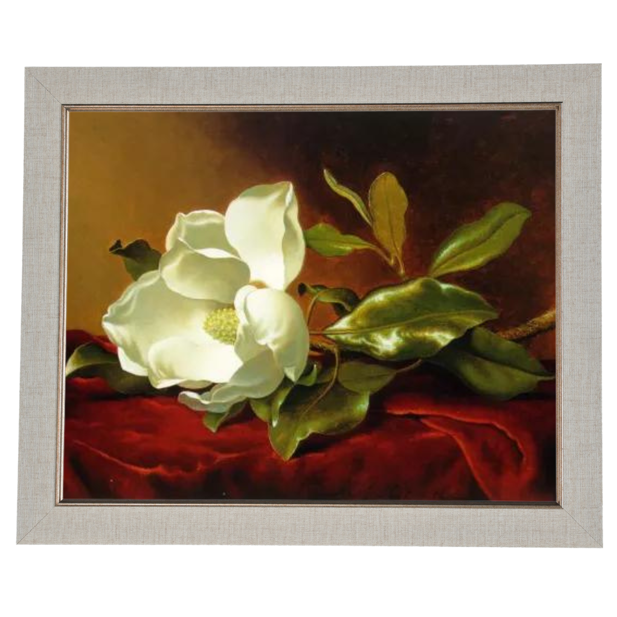 A Magnolia on Red Velvet- Decorazioni con Stampe d'Arte Romantica per la Camera da Letto