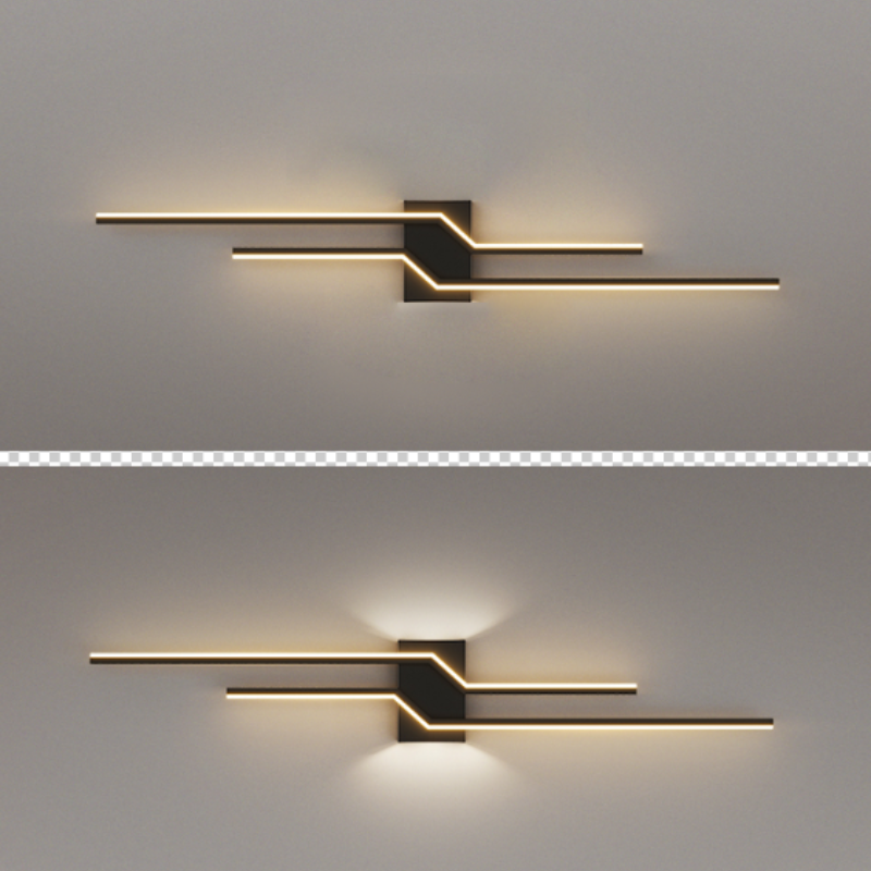 Alana Minimalista LED Lineare Interno Metallo Applique da Parete Nero/Bianco Bagno/Soggiorno/Camera da Letto