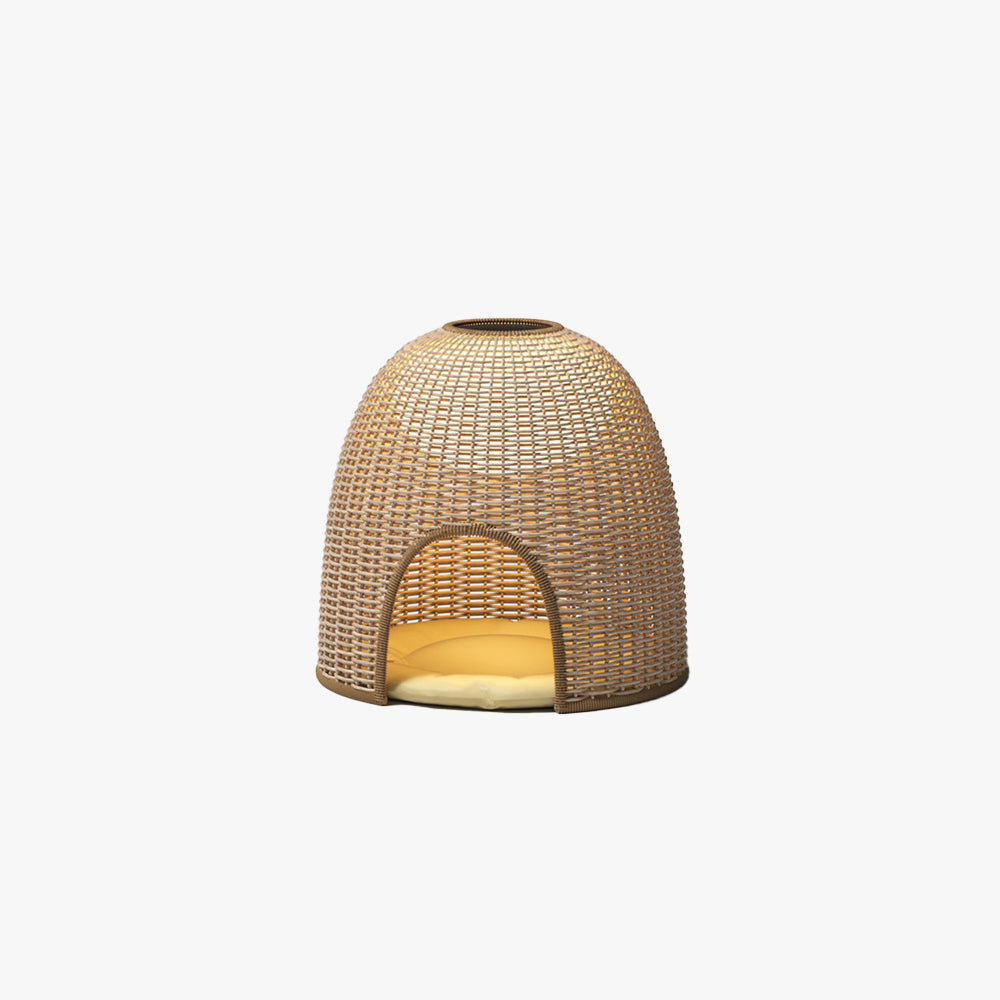 Ritta Naturale Solare Metallo/Rattan Lampade da Esterno