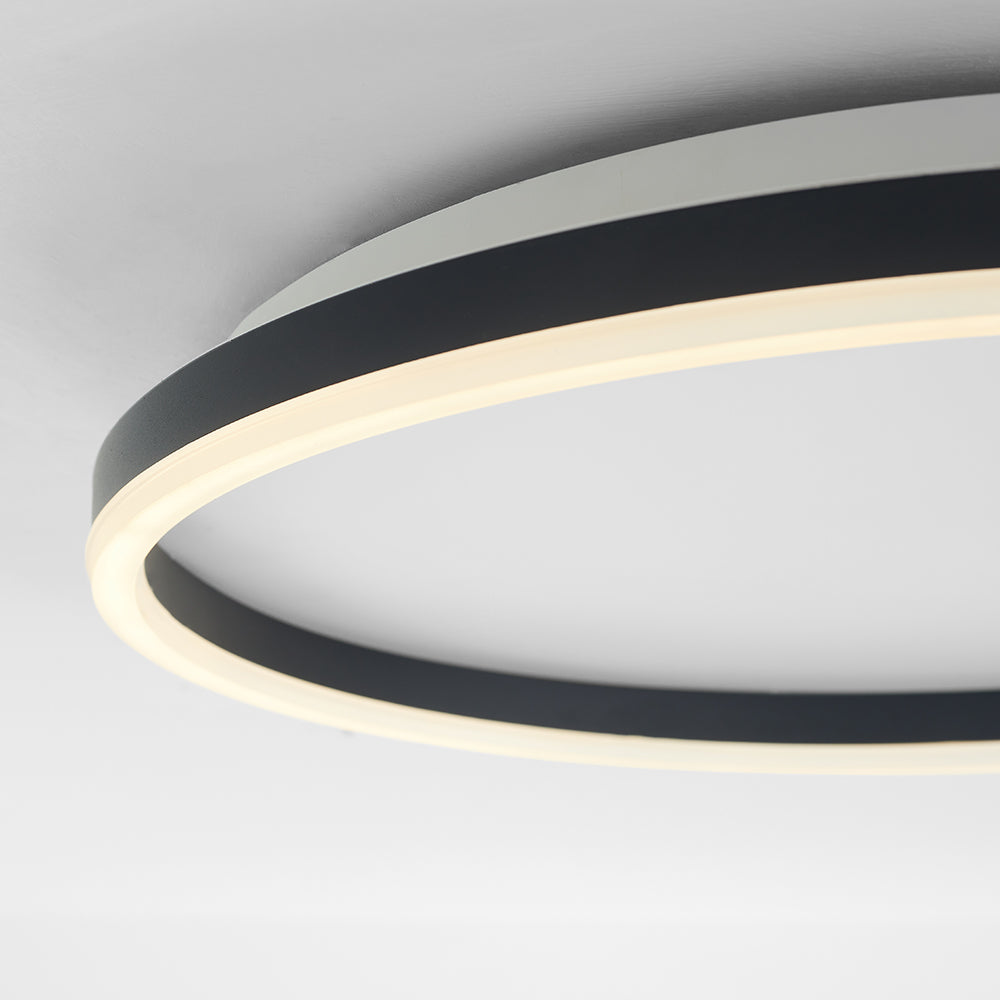 Arisha Moderne Anello Design LED Plafoniere Metallo Nero/Bianco Soggiorno