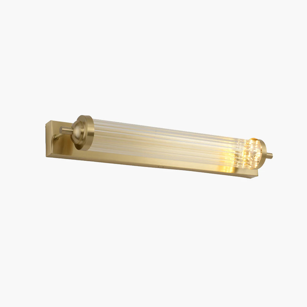 Kristy Moderni LED Applique Cilindro Metallo Cristallo Oro Trasparente Impermeabile Bagno