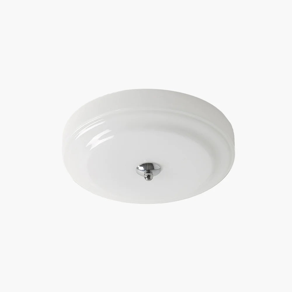 Hailie Plafoniera LED Design Circolare Metallo/Vetro Bianco per Camera da Letto/Soggiorno