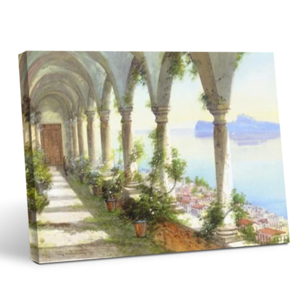 Un Colonnato con Vista su Capri - Stampe d'Arte Vintage Incorniciate per il Soggiorno