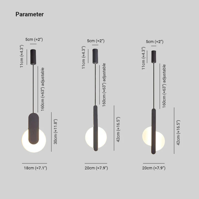 Alessio Modern LED Lampade a Sospensione Metallo/Acrilico Nero/Bianco Minimalista