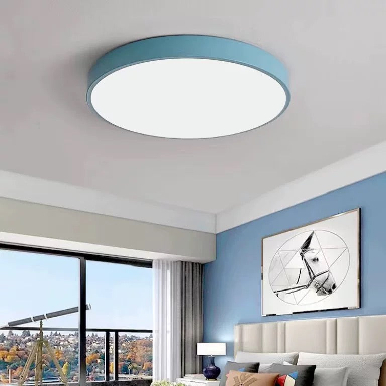 Morandi Moderno LED Plafoniere Rotondo Circolare Semplice Giallo/Blu/Verde/Rosa/Grigio Soggiorno/Camera da Letto