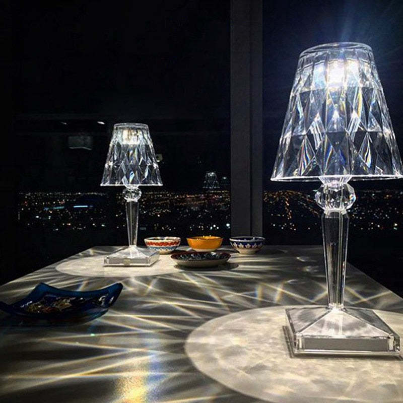 Kristy Moderna LED Design Lampada da Tavolo Acrilico Nera Soggiorno/Camera da Letto