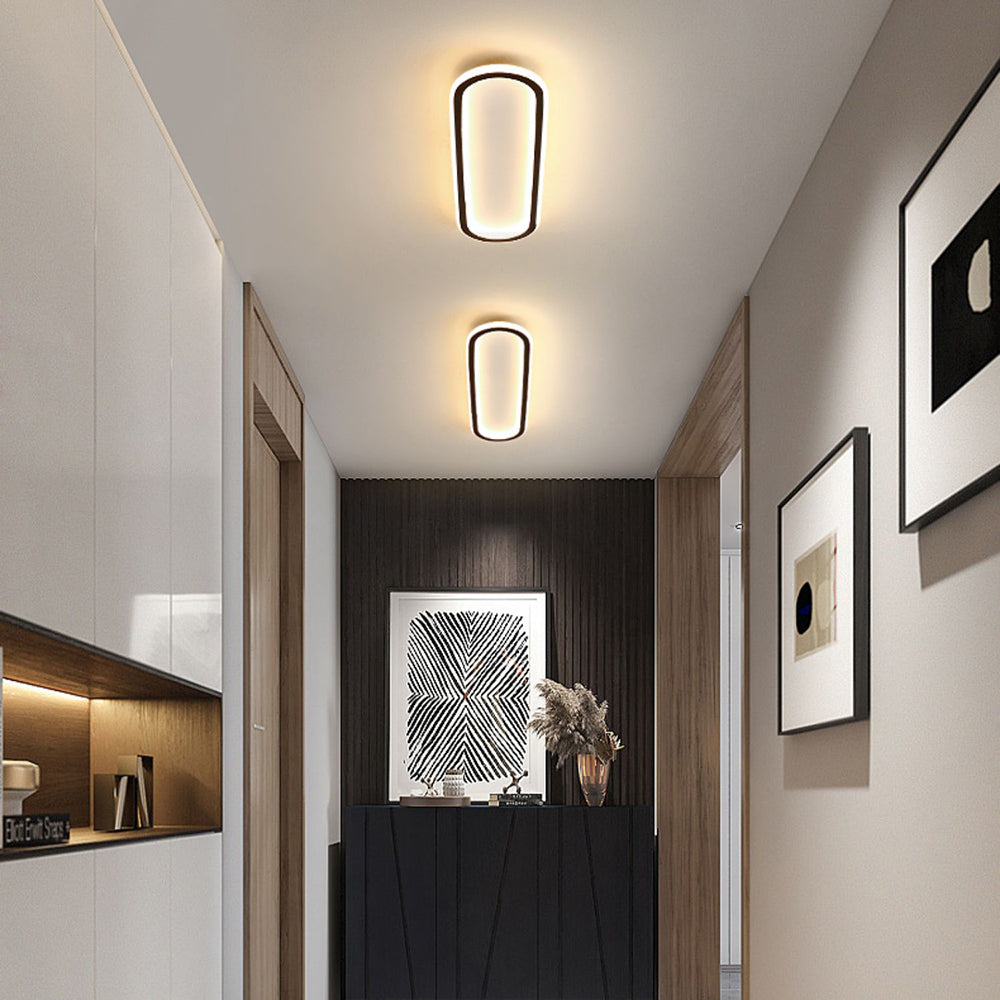 Quinn Moderne LED Plafoniere Incasso Rettangolare Metallo/Acrilico Nera/Ora