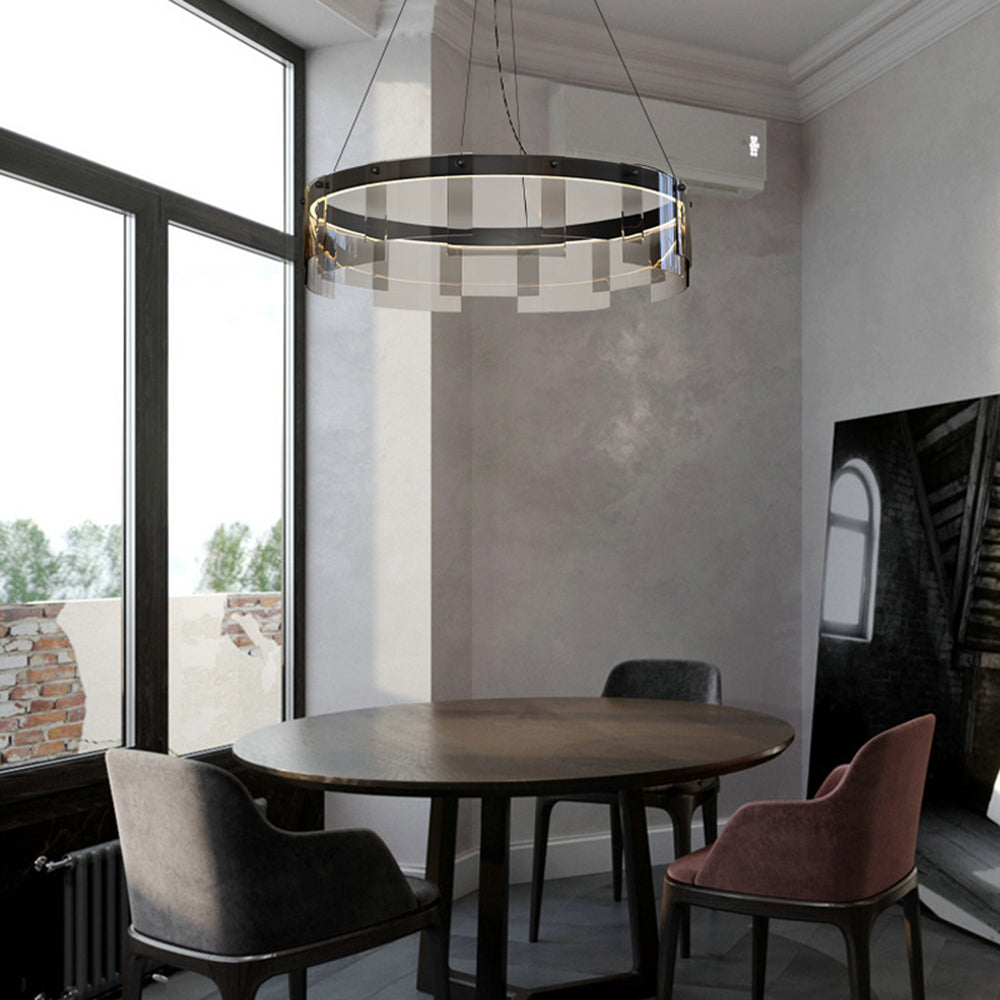 Evette Moderne LED Lampade a Sospensione Metallo Nero Anello Sala da Pranzo/Soggiorno/Camera da Letto