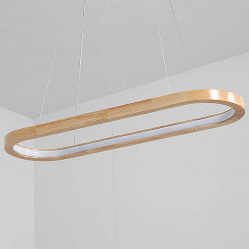 Ozawa Bellissimo LED Lampade a Sospensione Legno Ovale Contemporanee Sala da Pranzo