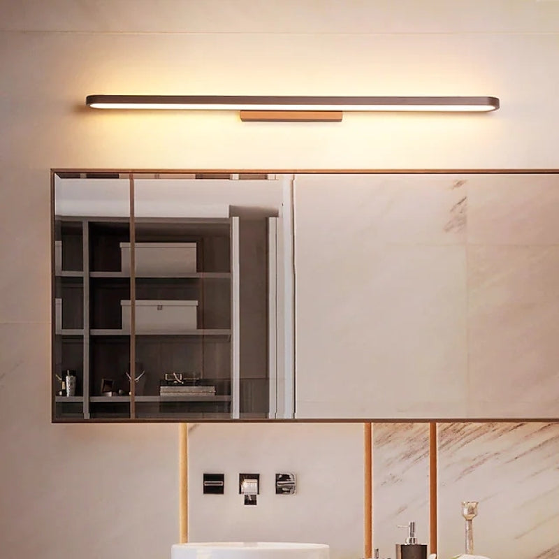 Leigh Moderno LED Faro a specchio Applique Metallo Marrone Bagno/Camera da Letto