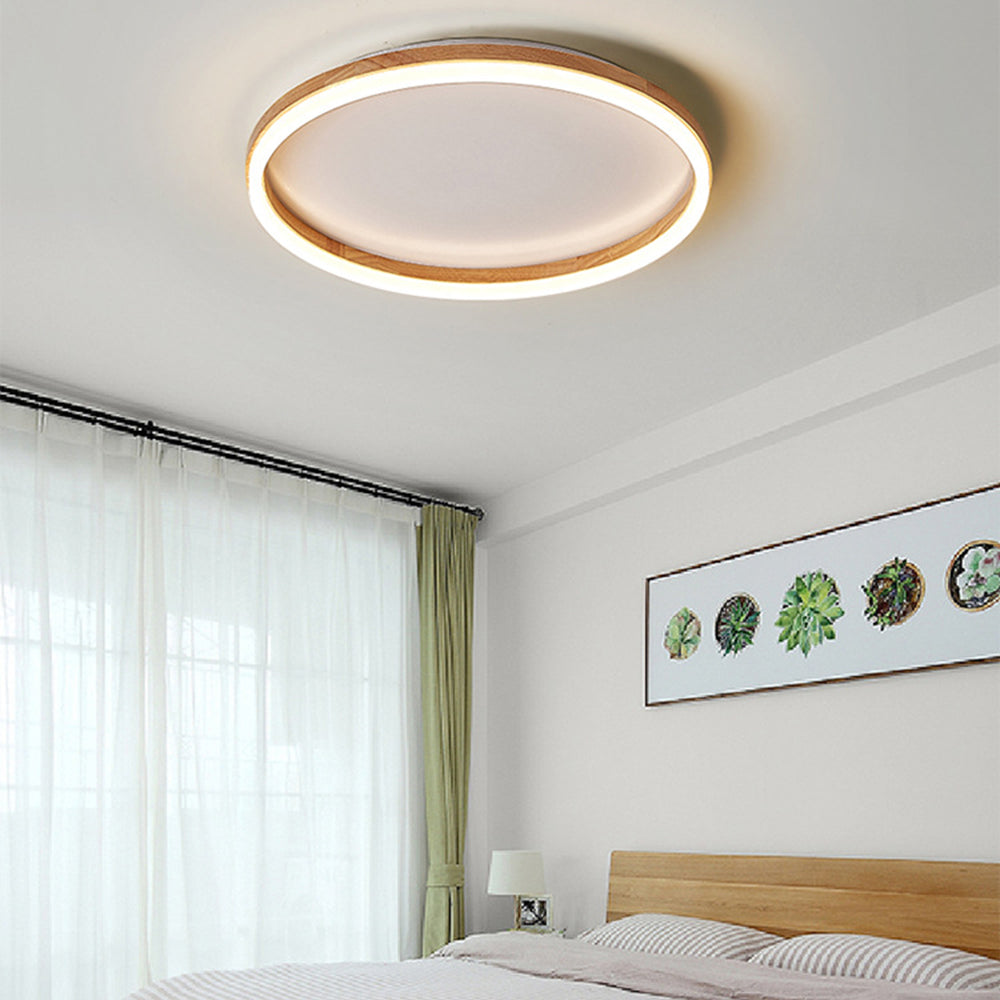 Ozawa Moderne LED Plafoniere Legno/Acrilico Rotonda Dimmerabile