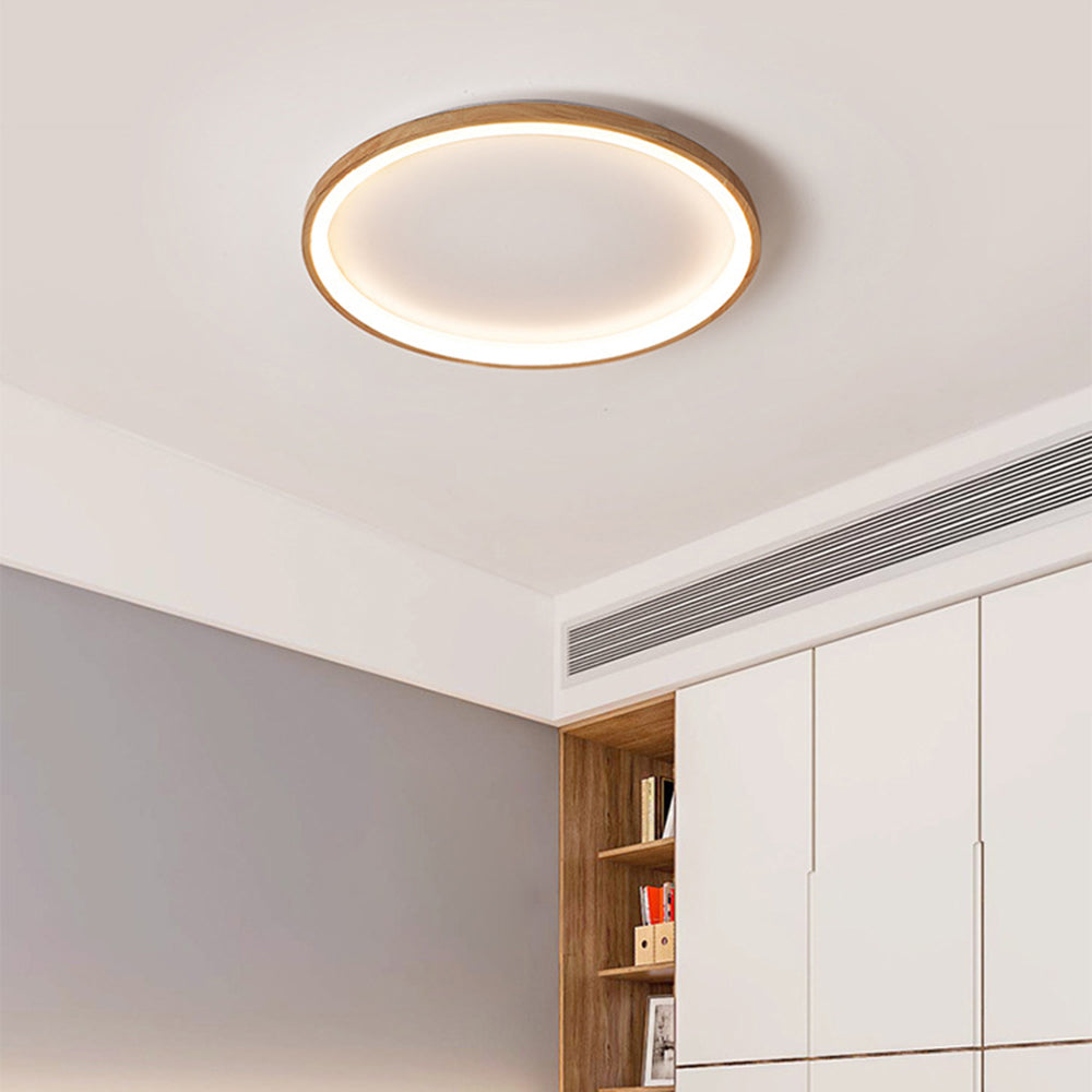 Ozawa Moderne LED Plafoniere Legno/Acrilico Economico Rotonda Anello Regolabile