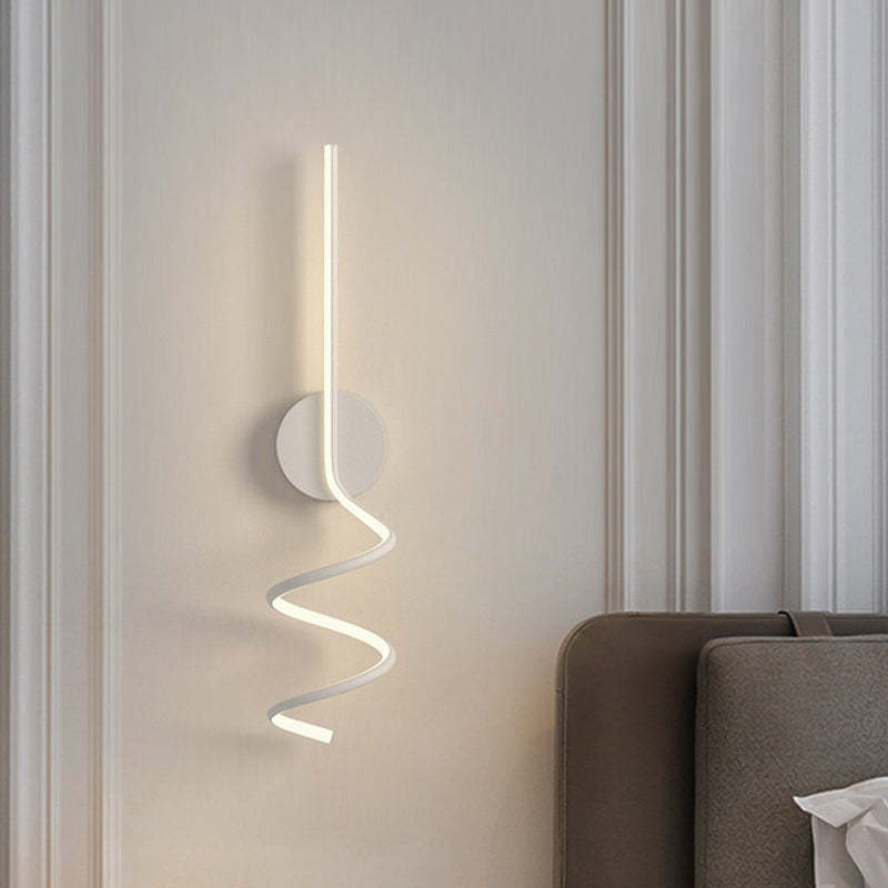 Louise LED Applique Bianco/Nero Interna Spirale Moderna Art