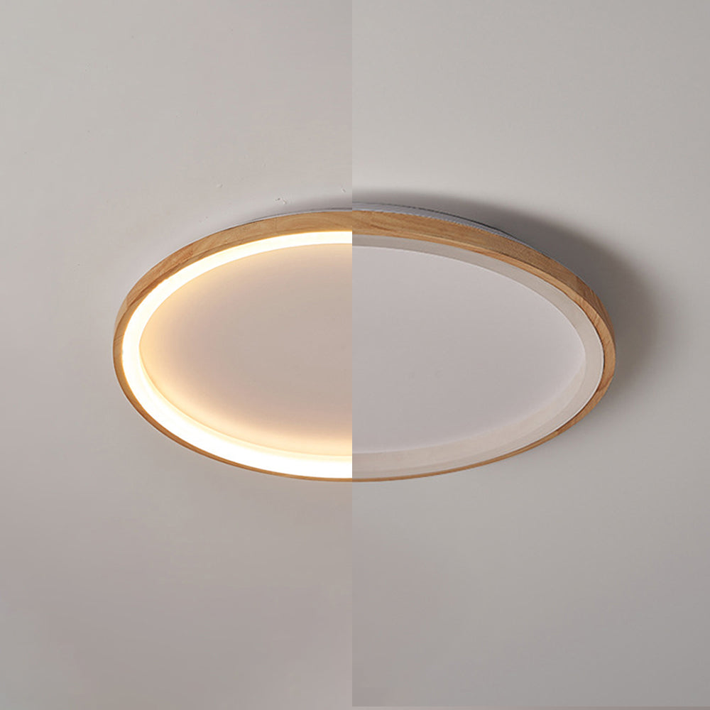 Ozawa Moderne LED Plafoniere Legno/Acrilico Economico Rotonda Anello Regolabile