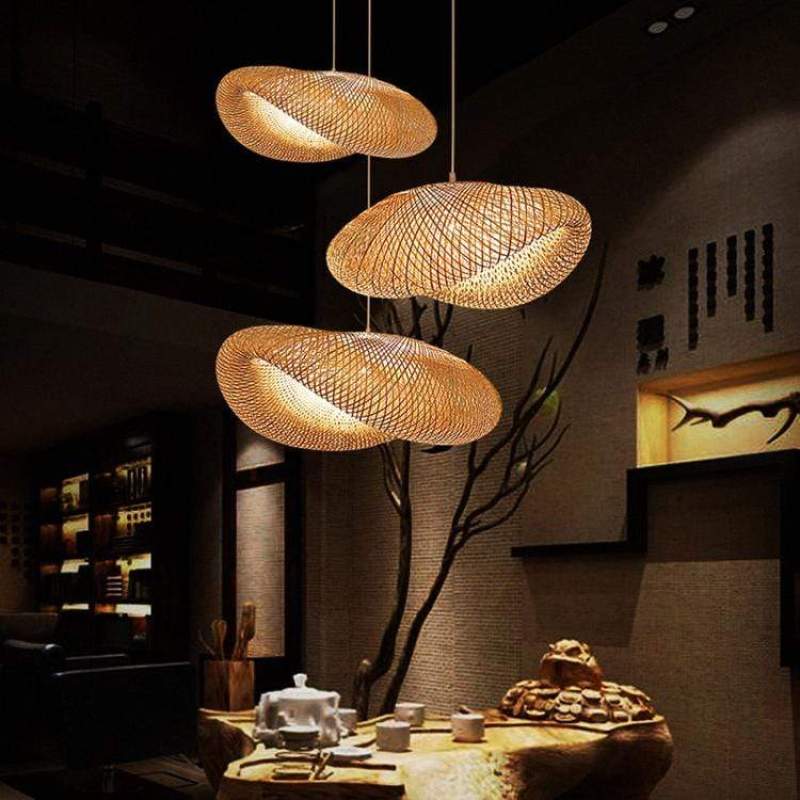 Muto Moderne LED Lampade a Sospensione Bambù Sala da Pranzo/Cucina