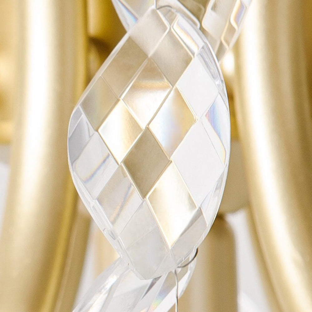 Marilyn Elegante LED Fiore Lampada a Sospensione Cristallo/Metallo Nero/Oro Moderno Lusso Soggiorno
