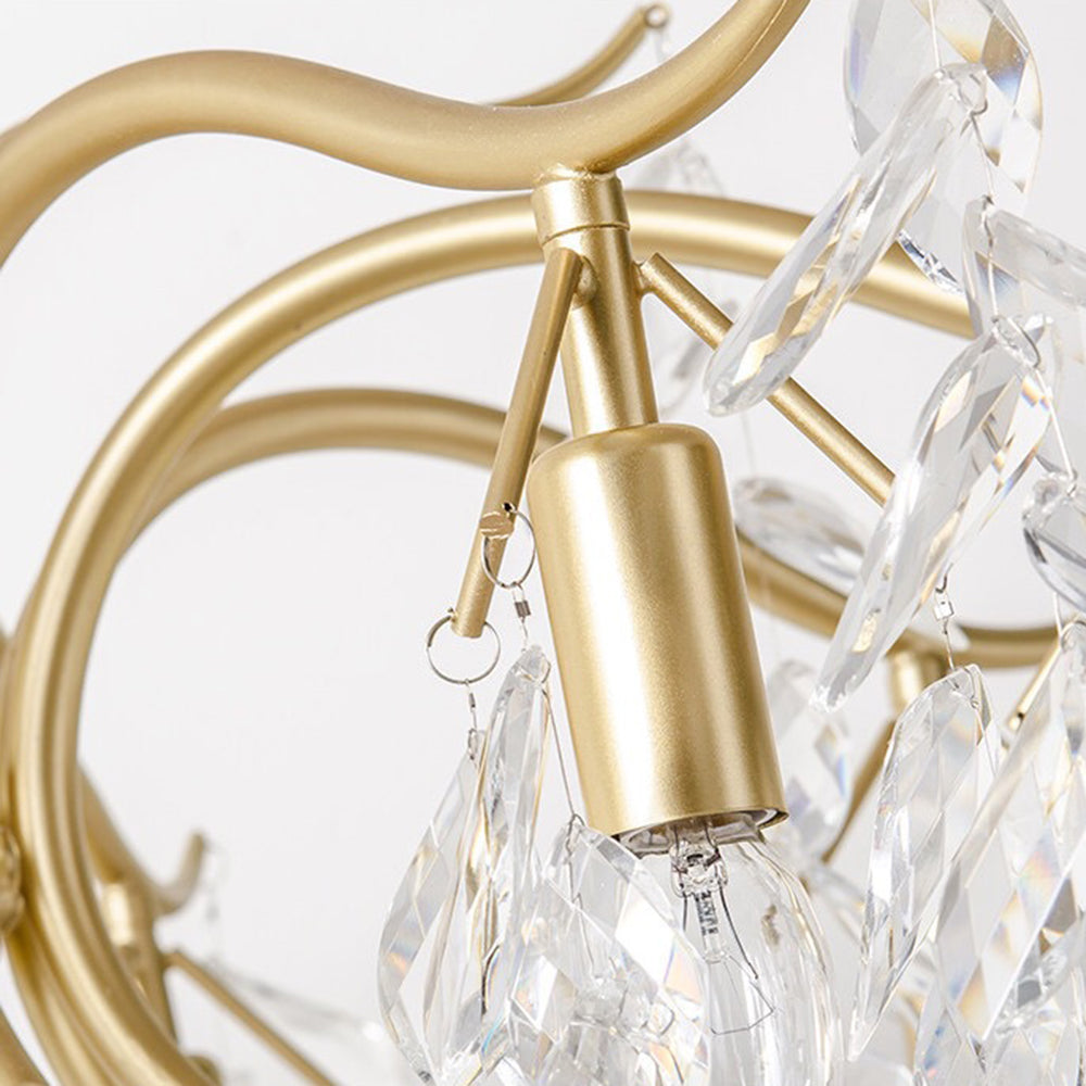 Marilyn Elegante LED Fiore Lampada a Sospensione Cristallo/Metallo Nero/Oro Moderno Lusso Soggiorno
