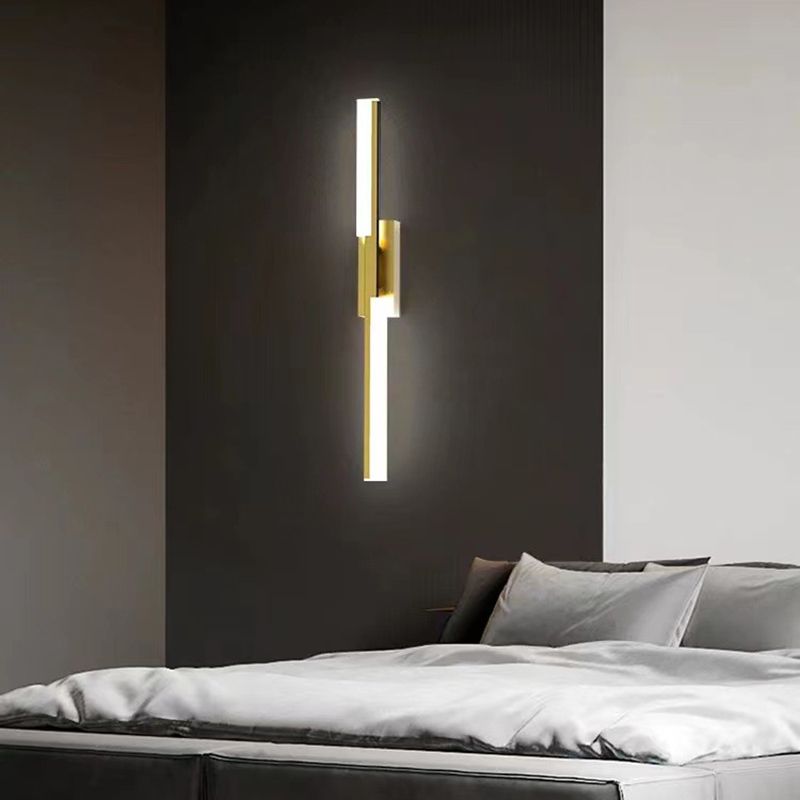Alana Moderno LED Applique Metallo Nero/Oro Lineare Soggiorno/Camera da Letto/Bagno