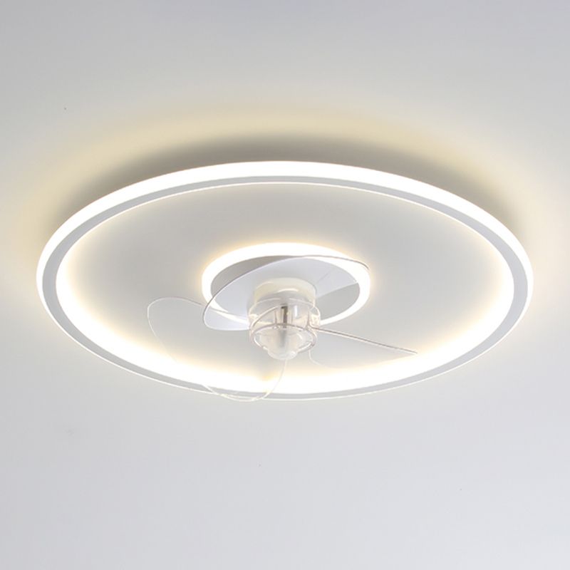 Edge Design LED Speciale Ventilatore a Soffitto Irregolare Metallo Acrilico Bianco Soggiorno/Camera da Letto