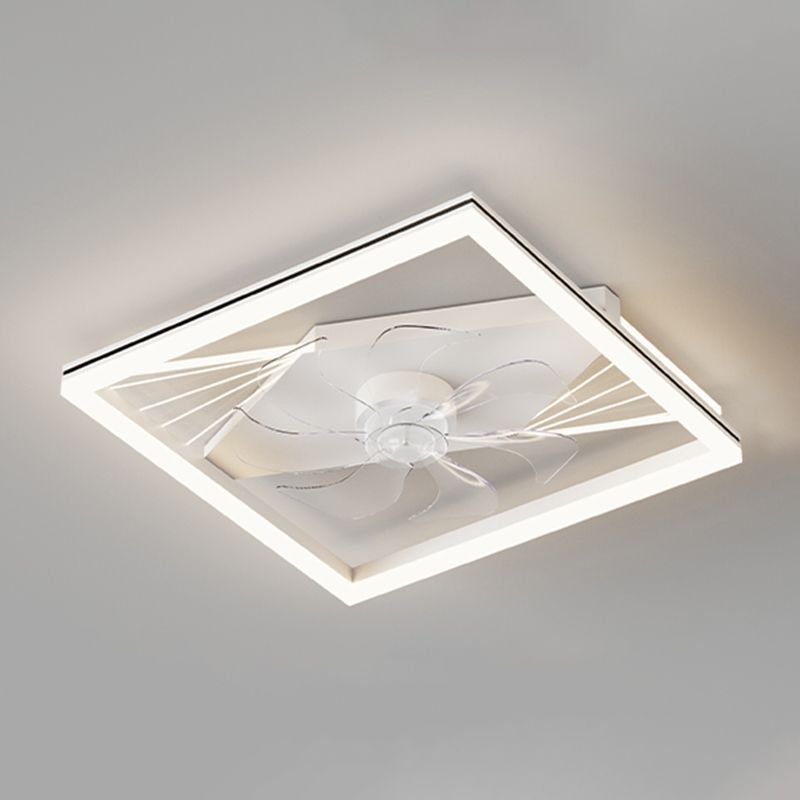 Kirsten Moderni LED Ventilatore a Soffitto Metallo Acrilico Bianco Soggiorno/Camera da Letto