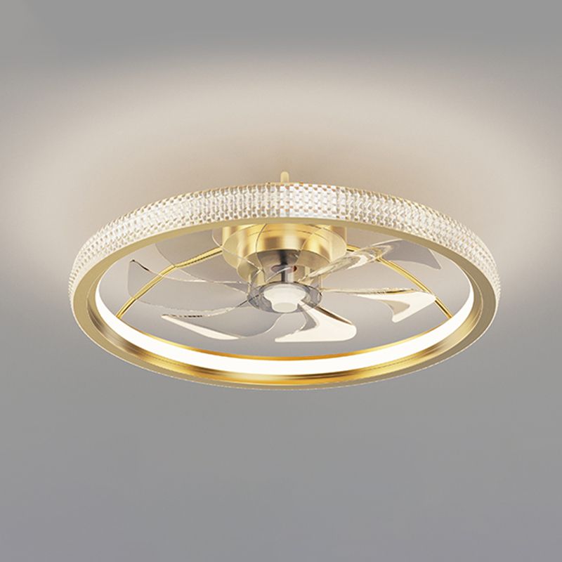 Kirsten Moderni Lusso LED Ventilatore a Soffitto Metallo Acrilico Oro Soggiorno/Camera da Letto