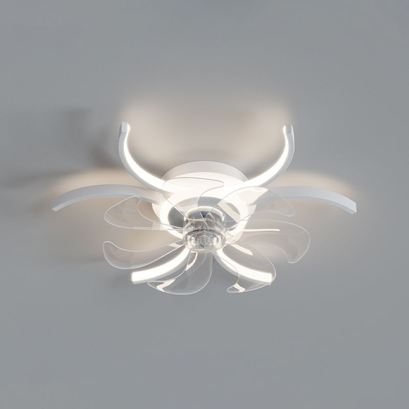 Lacey Moderni LED Speciale Fiore Ventilatore a Soffitto Metallo Acrilico Nero/Bianco/Oro Soggiorno/Camera da Letto