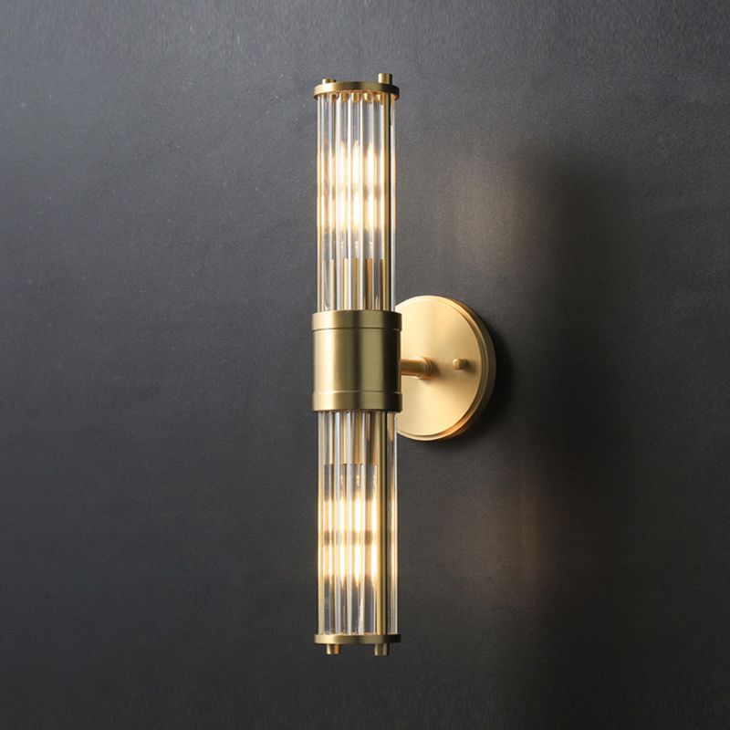 Leigh Classico LED Applique Americano Cilindrico Elegante Oro Vetro/Metallo Bagno