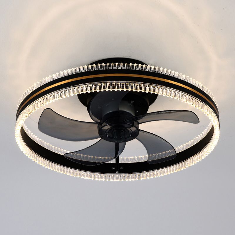 Kirsten Minimalismo LED Ventilatore a Soffitto Metallo Acrilico Nero/Bianco/Caffè/Oro Soggiorno/Camera da Letto