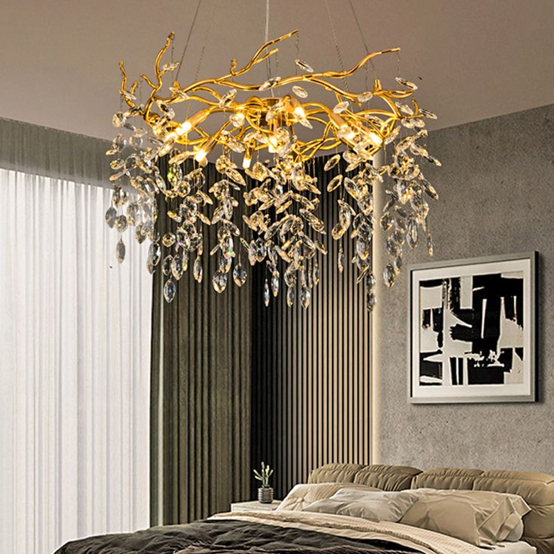 Marilyn Design LED Lampada a Sospensione Artistico in Metallo/Cristallo Oro Soggiorno/Camera da Letto