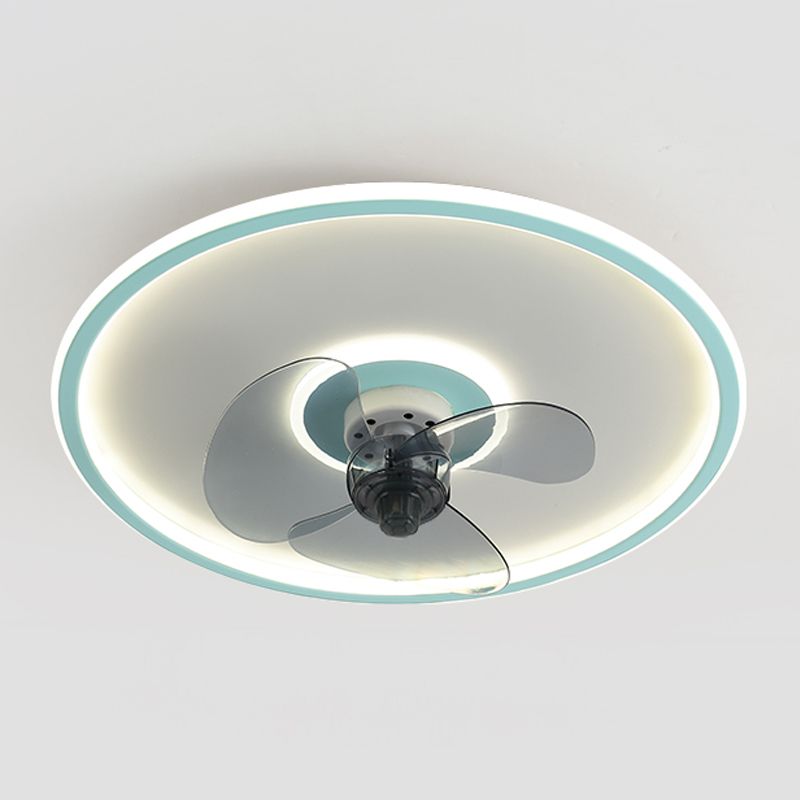 Morandi Minimalismo LED Girare Ventilatore a Soffitto Metallo Acrilico Nero/Bianco/Blu/Rosa/Oro Soggiorno/Camera da Letto
