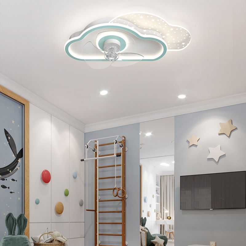 Minori Design Decorativo LED Bellissimo Ventilatore a Soffitto Metallo Acqua/Rosa Soggiorno/Camera da Letto
