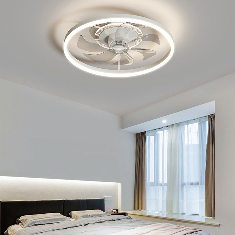 Kirsten Moderni LED Ventilatore a Soffitto Metallo Acrilico Bianco Soggiorno/Camera da Letto
