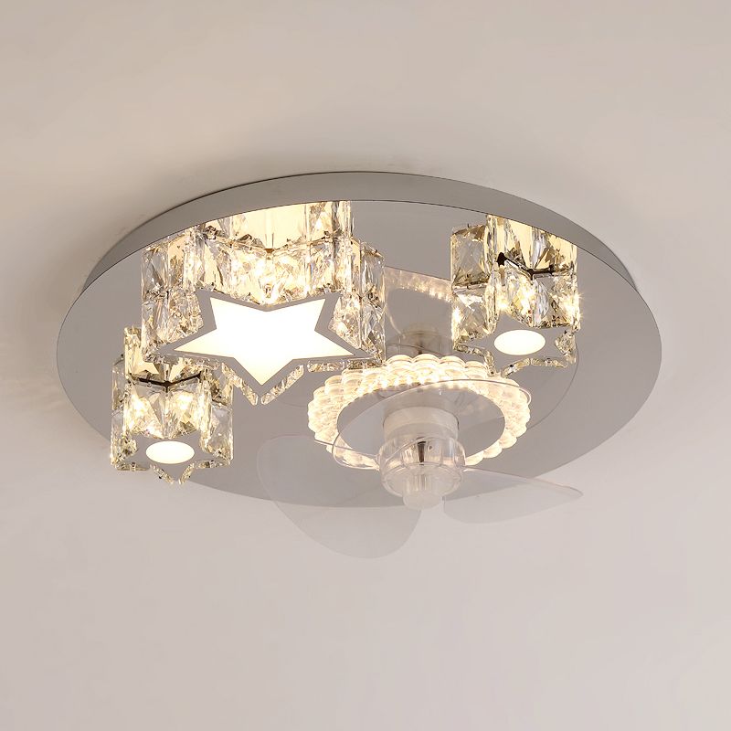 Kirsten Design Decorativo LED Ventilatore a Soffitto Metallo Acrilico Soggiorno/Camera da Letto