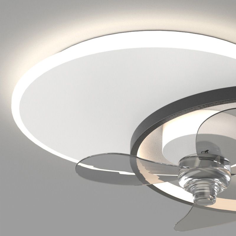 Arisha Moderni Classico LED Ventilatore a Soffitto Metallo/Acrilico Bianco Soggiorno/Camera da Letto