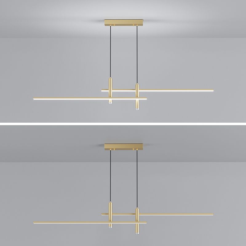 Edge Lampada a Sospensione Metallo Nero/Oro Lineare Moderna LED Sala Studio/Soggiorno