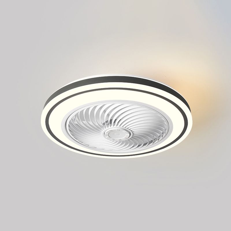 Quinn Moderni LED Ventilatori da Soffitto Rotondo Metallo Acrilico Soggiorno/Camera da Letto