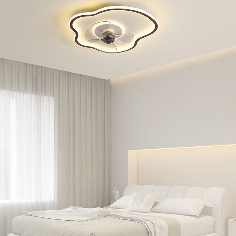 Quinn Moderno LED Irregolare Ventilatori da Soffitto Curva Metallo Acrilico Nero/Bianco Soggiorno/Camera da Letto