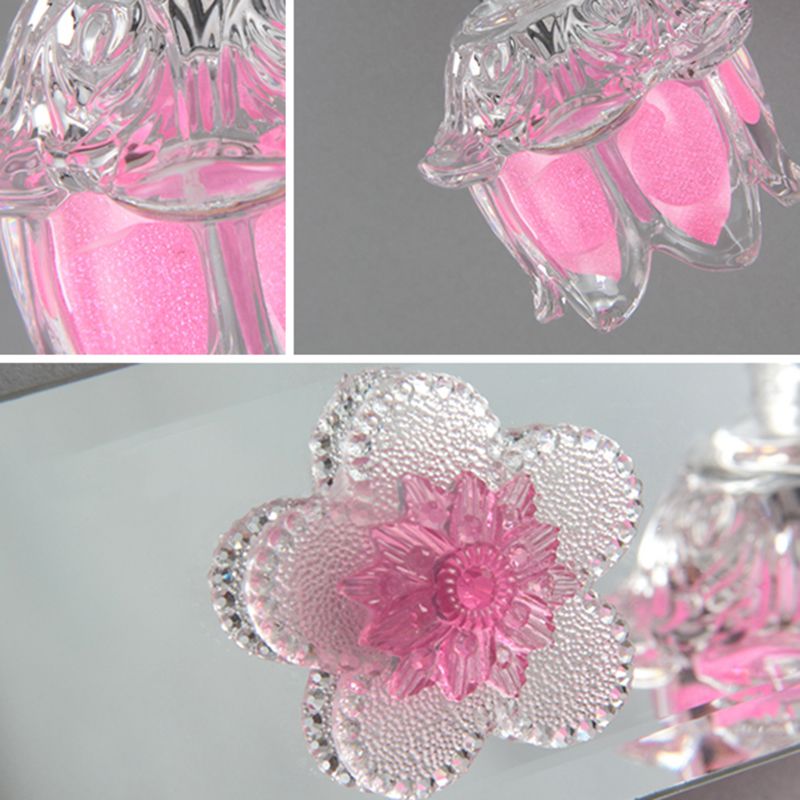 Félicie Design LED Applique Specchio Bellissimo Fiore Vanità Rosa Metallo/Vetro Bagno