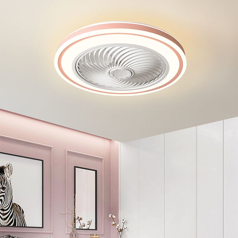 Quinn Moderni LED Ventilatori da Soffitto Rotondo Metallo Acrilico Soggiorno/Camera da Letto