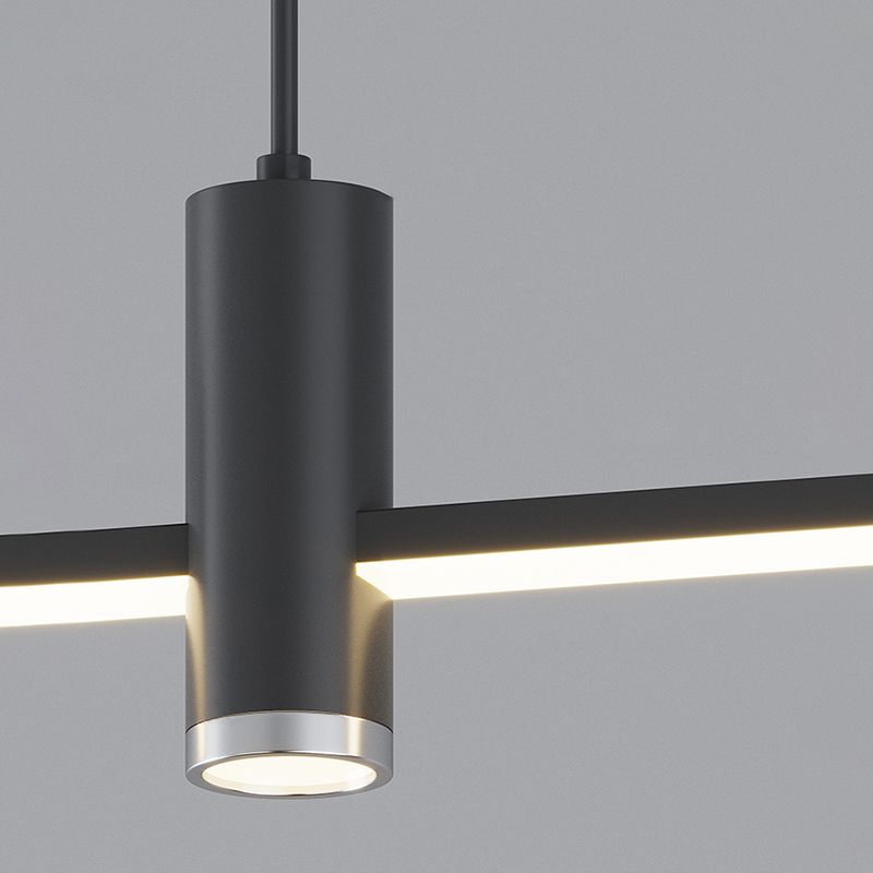 Edge Lampada a Sospensione Metallo Nero/Oro Lineare Moderna LED Sala Studio/Soggiorno