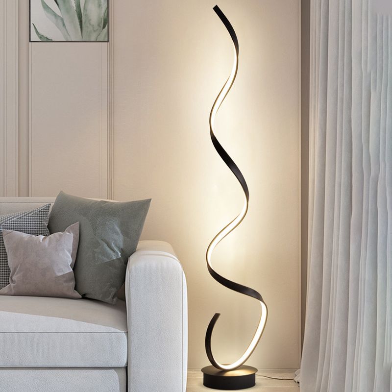 Louise Moderne LED Linea Vapore Lampade da Terra Metallo/Acrilico Bianco/Nero