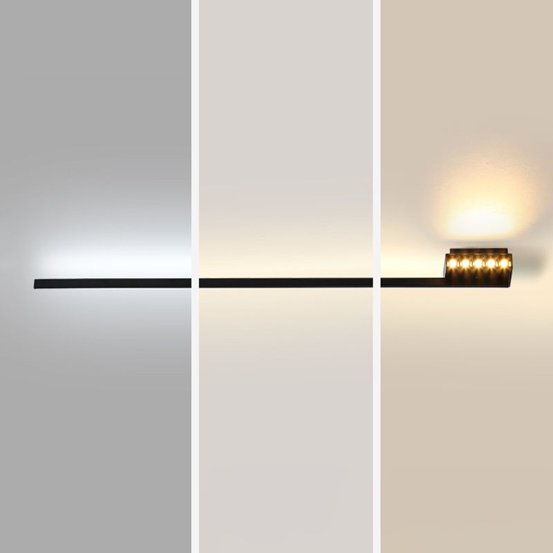 Edge Minimalista LED Lineare Metallo Acrilico Vanità Applique Nero Bagno