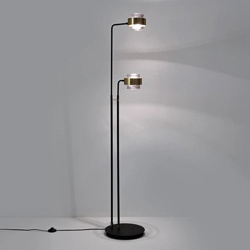 Salgado Moderno Design LED Lampade da Terra Vetro Metallo Nero Soggiorno/Camera da Letto