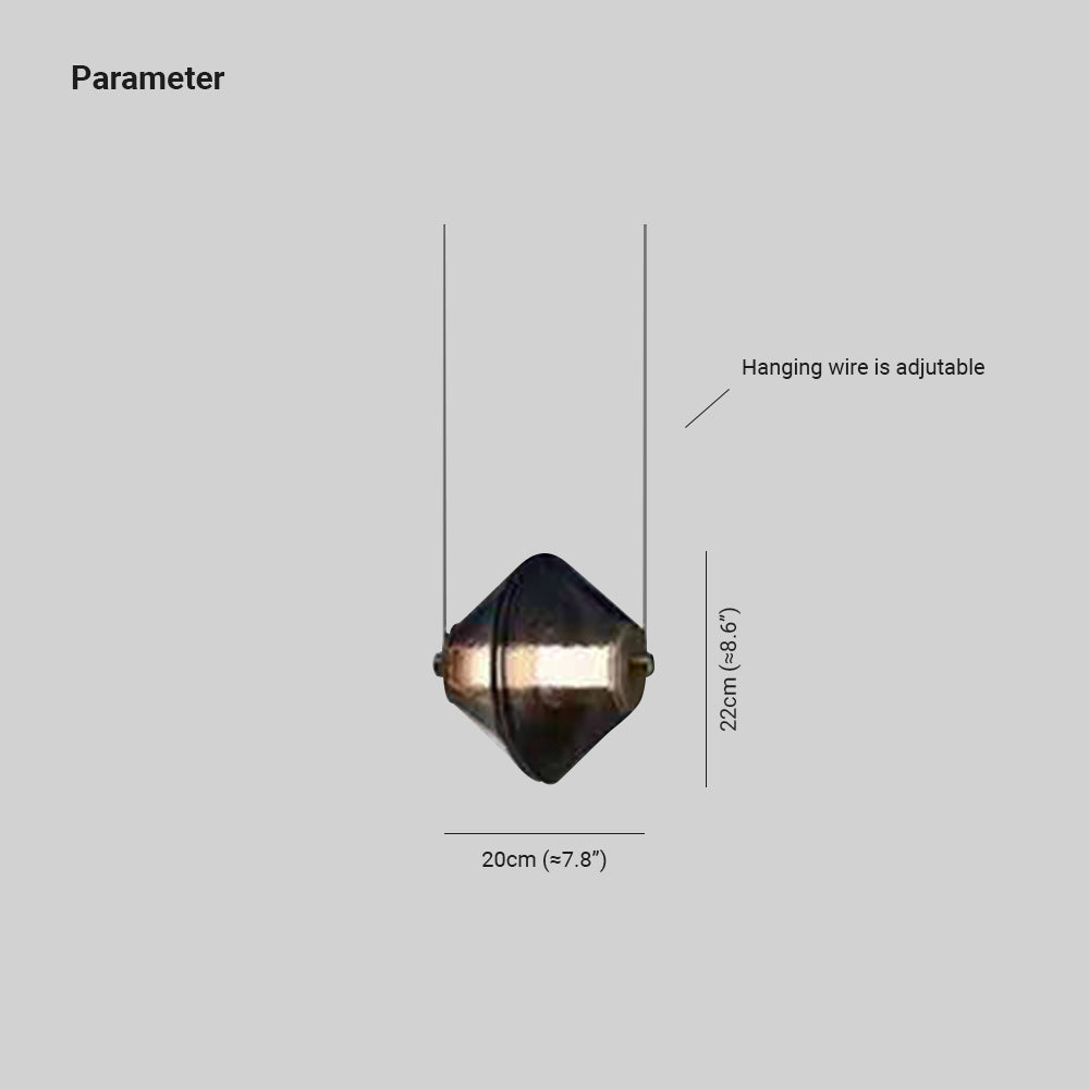 Evette Lampade da Terra/Sospensione Vetro Nero LED Nordiche Moderne